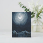 Helle Vollmond Stern dunkelblauer Nachthimmel Postkarte (Stehend Vorderseite)