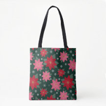 Helle vornehme Weihnachts-Poinsettien-Tragetasche