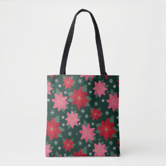 Helle vornehme Weihnachts-Poinsettien-Tragetasche Tasche