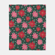 Helle vornehme Weihnachts-Poinsettien-Wurfdecke