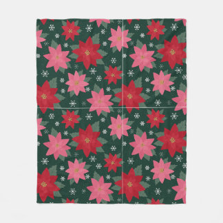 Helle vornehme Weihnachts-Poinsettien-Wurfdecke Fleecedecke