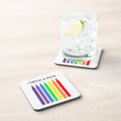 Helle Wachskrammen in Regenbogenfarben, Ihr Name Getränkeuntersetzer (Rechte Seite)