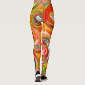 Helle Warme Kreise und Wirbel Original Abstrakt Leggings (Rückseite)