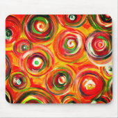 Helle Warme Kreise und Wirbel Original Abstrakt Mousepad (Vorne)