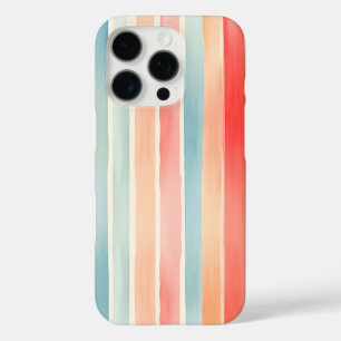Helle Wasserfarbe Farbige Streifenmuster iPhone 16 Pro Hülle