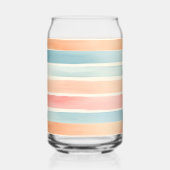 Helle Wasserfarbe Farbige Streifenmuster Dosenglas (Vorderseite)
