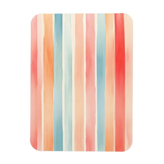 Helle Wasserfarbe Farbige Streifenmuster Magnet (Vertikal)