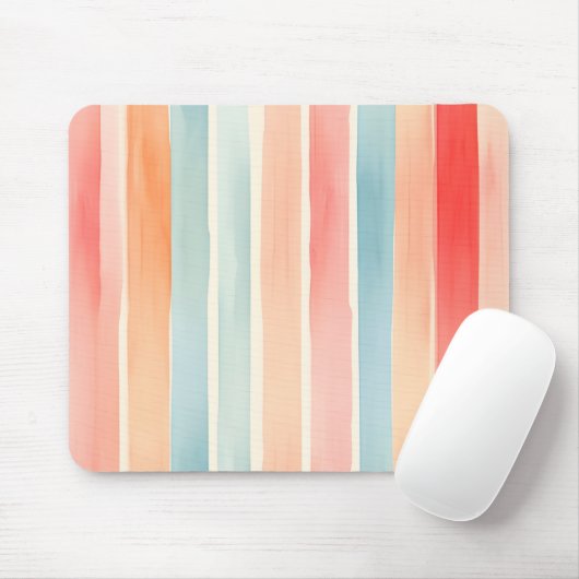 Helle Wasserfarbe Farbige Streifenmuster Mousepad (Mit Mouse)