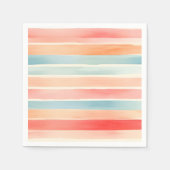 Helle Wasserfarbe Farbige Streifenmuster Serviette (Vorderseite)