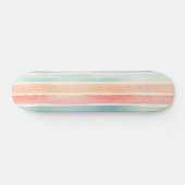 Helle Wasserfarbe Farbige Streifenmuster Skateboard (Horizontal)