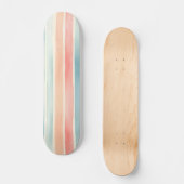Helle Wasserfarbe Farbige Streifenmuster Skateboard (Vorderseite)
