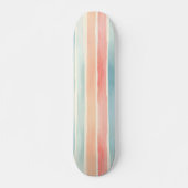 Helle Wasserfarbe Farbige Streifenmuster Skateboard (Vorne)