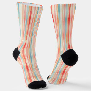 Helle Wasserfarbe Farbige Streifenmuster Socken