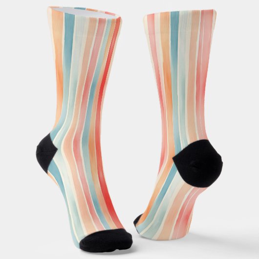 Helle Wasserfarbe Farbige Streifenmuster Socken (Gewinkelt)