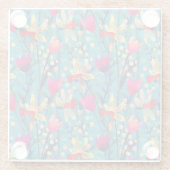 Helle Wasserfarbe: florennahes Design. Glasuntersetzer (Rückseite)