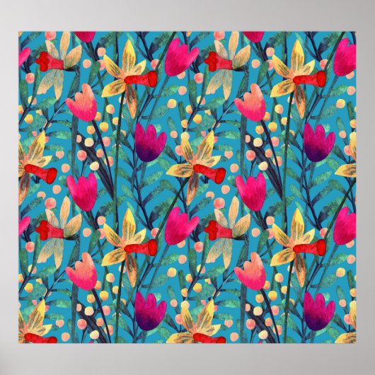 Helle Wasserfarbe: florennahes Design. Poster (Vorne)