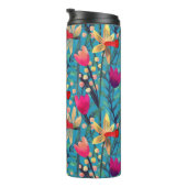 Helle Wasserfarbe: florennahes Design. Thermosbecher (Nach rechts gedreht)