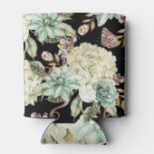 Helle Wasserfarbe: Hydrangea Rose Muster. Dosenkühler (Rückseite)