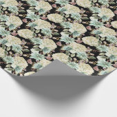 Helle Wasserfarbe: Hydrangea Rose Muster. Geschenkpapier (Ecke)