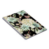 Helle Wasserfarbe: Hydrangea Rose Muster. Notizblock (Rechte Seite)