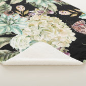 Helle Wasserfarbe: Hydrangea Rose Muster. Sherpadecke (3/4)