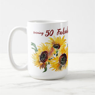 Helle Wasserfarbe Sonnenblume Fabulous 50 Geburtst Kaffeetasse