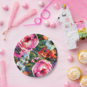 Helle Wasserfarbe Vintag Moderne Blume Pappteller (Party)