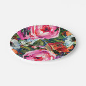 Helle Wasserfarbe Vintag Moderne Blume Pappteller (Schrägansicht)