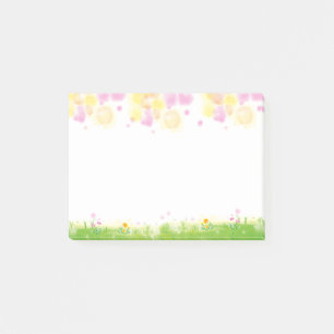Helle Wasserfarbe Wilde Frühlingsblumen Post-it Klebezettel