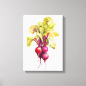 Helle Wasserfarben Beets Veggie Kunst, Dichtung un Leinwanddruck (Vorderseite)
