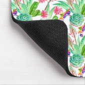 Helle Wasserfarbenkakteen und Sukkulente Muster Mousepad (Ecke)