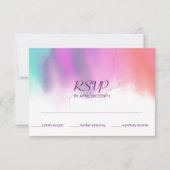 Helle Wasserfarbenneon-Rainbow-Hochzeit RSVP Karte (Vorderseite)