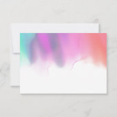 Helle Wasserfarbenneon-Rainbow-Hochzeit RSVP Karte (Rückseite)