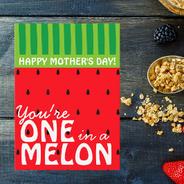 Helle Wassermelone Eins in einem Melon Muttertag Karte