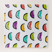 Helle Wassermelonen: farbenfrohe nahtlose Muster. Puzzle (Horizontal)