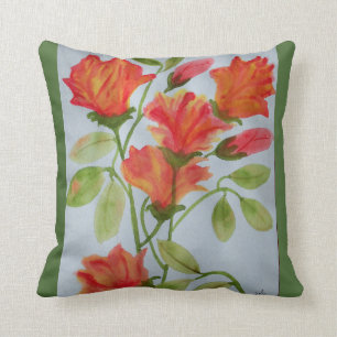 Helle Watercolor-Blumen Kissen