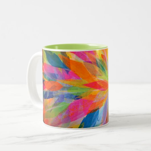 Helle Watercolor-Tasse durch Leslie Clair Bures Zweifarbige Tasse (Vorderseite Links)