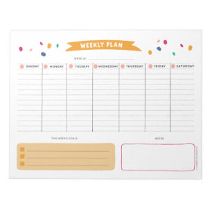 Helle Weekly Planner Notepad Notizblock