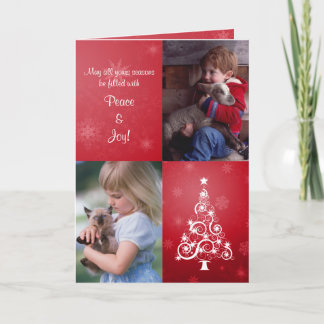 Helle Weihnachten geklappte Fotokarte