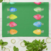 Helle Weihnachten Wasserfarben Lampen Gericht Geschirrtuch (Gefaltet)