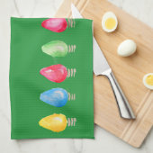 Helle Weihnachten Wasserfarben Lampen Gericht Geschirrtuch (Viertel Falte)