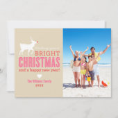 Helle Weihnachten wünscht Modernes Rentier-Foto (Vorderseite)