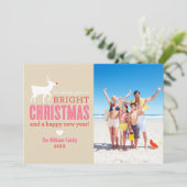 Helle Weihnachten wünscht Modernes Rentier-Foto (Stehend Vorderseite)