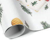 Helle Weihnachts-Geschenkboxen & Evergreen Blätter Geschenkpapier (Rolleneckpunkt)