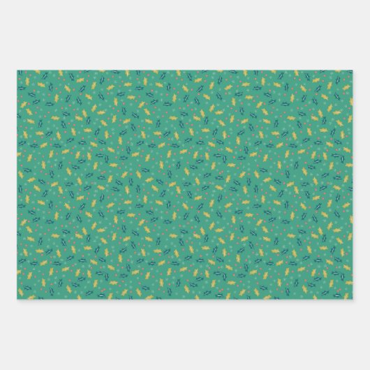 Helle Weihnachts Grüne Kugel: Farbwald Grün Geschenkpapier Set (Vorderseite 2)