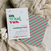 Helle Weihnachts-Party Einladung Retro Boho Spaß