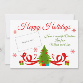 Helle Weihnachtsbaum-Weihnachtsgeschenk-Kartenhalt Karte