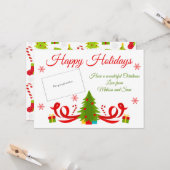 Helle Weihnachtsbaum-Weihnachtsgeschenk-Kartenhalt Karte (Vorderseite/Rückseite Beispiel)