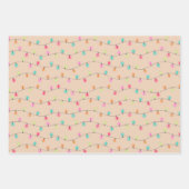 Helle Weihnachtsbeleuchtung Kraft Geschenkpapier Set (Vorderseite 2)