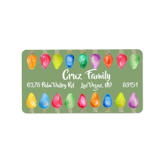 Helle Weihnachtsbrillen-Rücksendeadresse Adressaufkleber (Vorne)